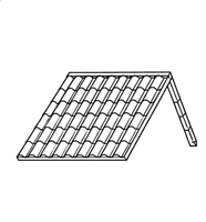 Illustration : toiture inclinée en tuiles et ardoises